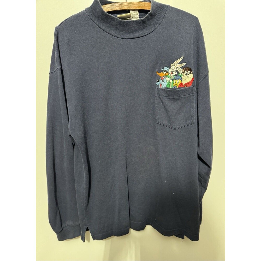 Loony Tunes Classic Vintage Long Sleeve Shirt Large Embroidered